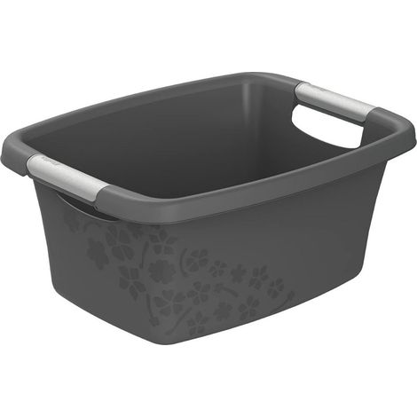Panier à linge Rotho Flowers 12L Anthracite (1/3)