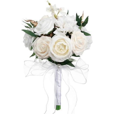 Romantischer künstlicher Brautstrauß, Hochzeitsblumenstrauß, Brautstrauß, Blumen für die Brautzeremonie, elegante Blumendekoration. (1/4)