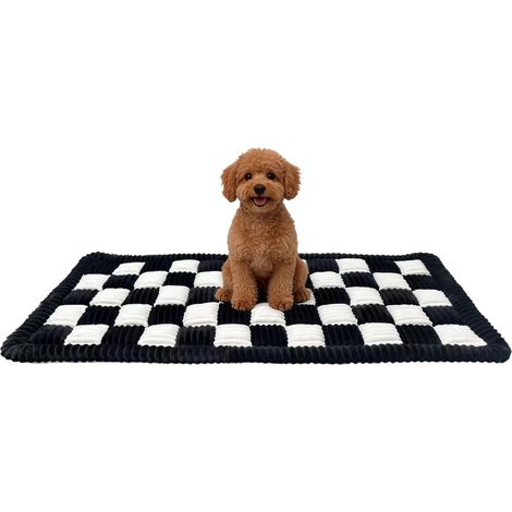 Lit pour Chien avec Banquette arrière de Voiture, Tapis Souple pour siège Auto et Grands Chiens, lit pour Chiens âgés et Chiots, avec Dessous antidérapant (Noir et Blanc, L) (1/5)