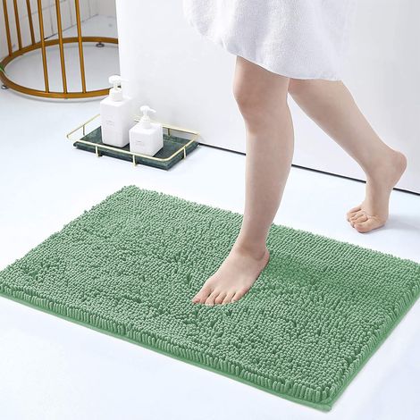 Tappeto Da Bagno Microfibra Super Soffice Lavabile In Lavatrice Antiscivolo Assorbente Lavaggio Rapido Super Morbido Bagno Doccia Camera Letto Oliva - 50x80 cm