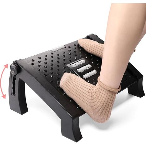 - Repose-pieds ergonomique sous le bureau, 6 réglables en Hauteur, Effet de Massage Confortable pour Une Meilleure Circulation Sanguine dans Les Jambes pour Bureau Maison (1/5)