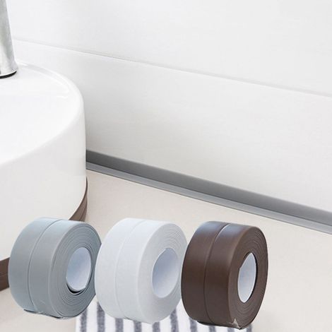 Nastro pieghevole e antimuffa sigillante per bagno cucina, 3.4 metri x 38mm - Colore: Grigio