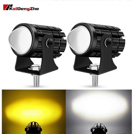 projecteur LED 60 W pour moto, antibrouillard, feu de route/croisement, feu auxiliaire, lentille LED bicolore, 9-30 V (1/4)