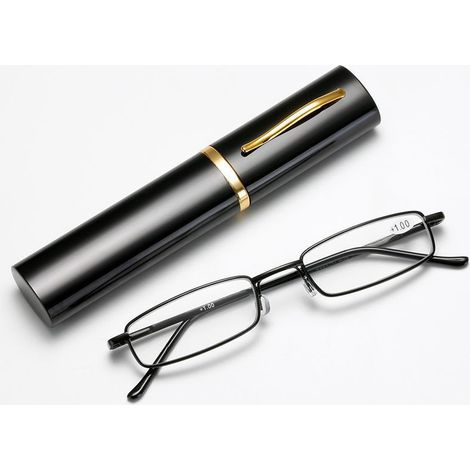 Lunettes de lecture en métal ultra-petites unisexes portables