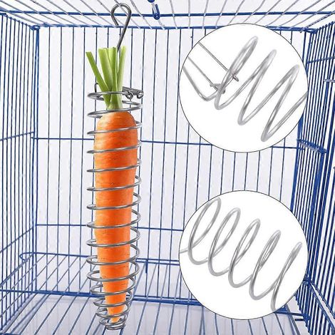 Porte-nourriture pour oiseaux et perroquets, mangeoire à fruits en brochette, support à légumes suspendu antirouille (1/4)
