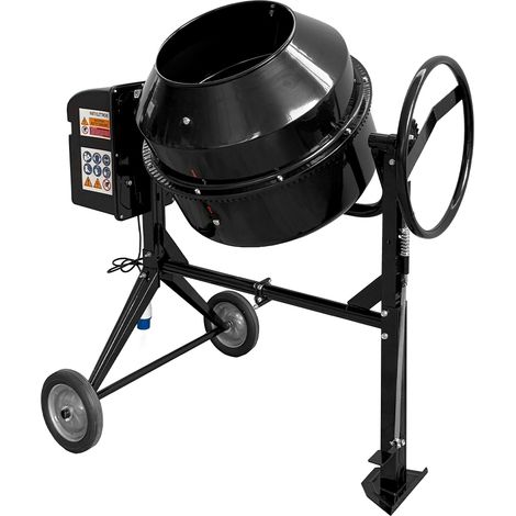 Betoniera elettrica a bicchiere SOGI BEM-160 - capacità 160 L - motore 650 W - per calcestruzzo, malta e intonaco - nera