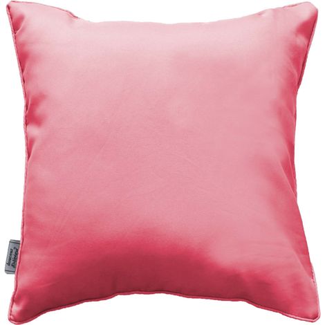 Coussin uni passepoil 60 x 60 cm Corail (1/2)