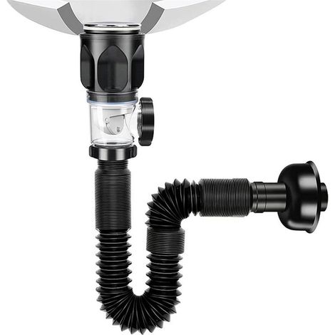 Siphon Design avec Bonde D'écoulement Tuyau de vidange d'extension d'évier tuyau de siphon en P flexible à installation rapide anti-fuite universel anti-odeur tuyau d'égout for la cuisine et la salle (1/5)