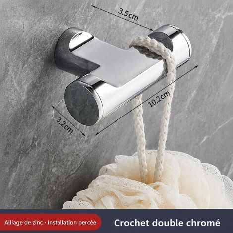 Patère double crochet de salle de bain en alliage de zinc chromé réf 9490 5 kg – Livraison gratuite