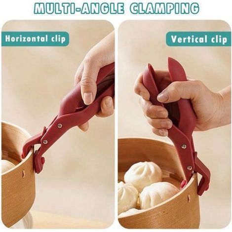 Lot de 2pinces anti-brûlure en silicone,rouge/vert.Multifonctionnelles pour plateau,grille-pain.Antidérapantes,accessoire de cuisine (1/5)