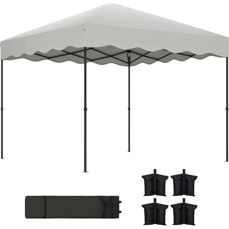 Irovami – Gazebo da giardino 3x3 m – Gazebo pieghevole con elevata protezione UV – Altezza regolabile e borsa per il trasporto con ruote – Per 6-9 persone – Bianco