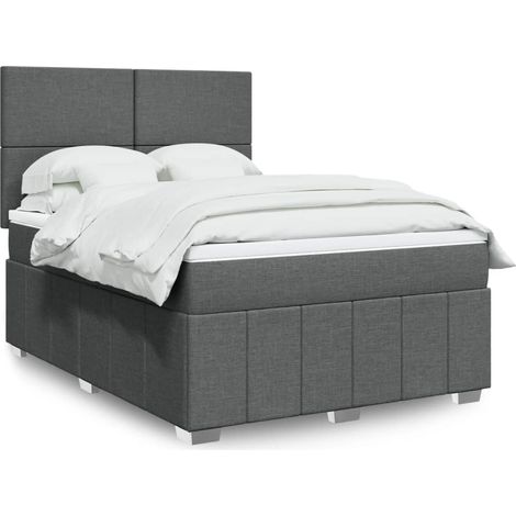 Boxspringbett mit Matratze Dunkelgrau 160x200 cm Stoff