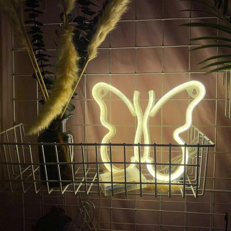 Décoration murale lumineuse néon pour bar, fête, vache et cygne, enseigne LED néon, art de fenêtre de Noël, lampe néon colorée (Taille : jaune) (1/5)