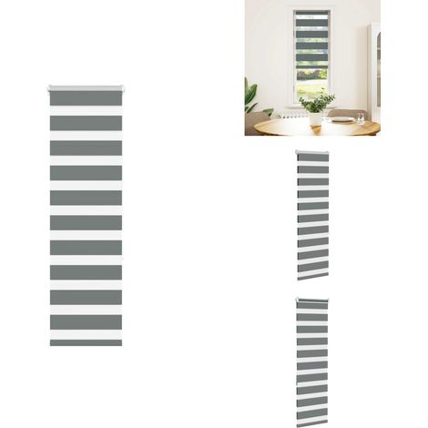 Zebrarollo Dunkelgrau 40x150 cm Stoffbreite 35,9 cm Polyester - Zebra-Jalousie - Zebra-Jalousien - Zebra-Rollo - Doppelrollo (1/5)