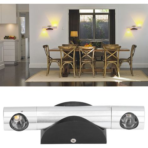 Applique murale double LED, style européen, orientable et pivotante, en aluminium, pour chambre, salon ou couloir extérieur. (1/5)