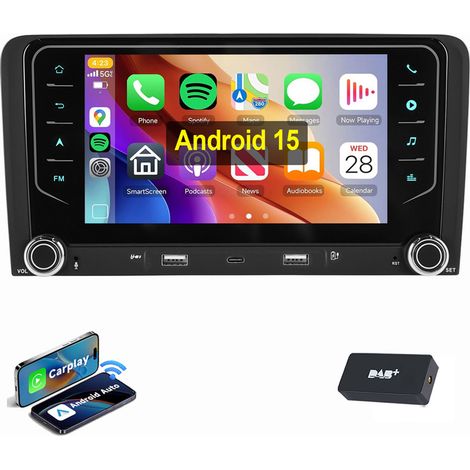 Pour AUDI A3 8P 2003-2012 Android 15 Autoradio Apple Carplay GPS WIFI USB Type-C 2+64G DAB (1/5)