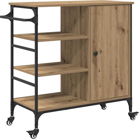 Maison Exclusive - Carrello da Cucina Rovere artigianale 87,5 x 39 x 84,5 cm