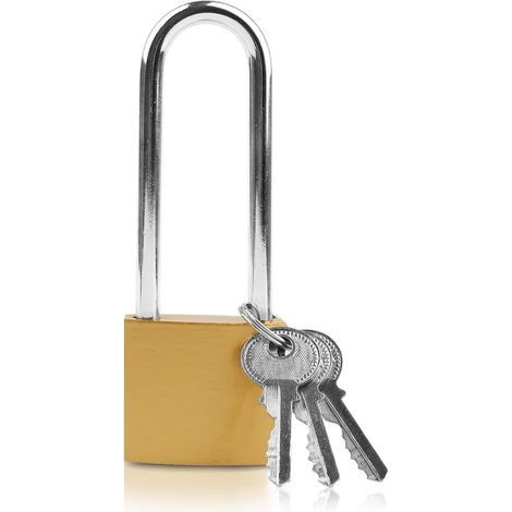 Cadenas, Cadenas clé, Cadenas à anse longue extérieur, Cadenas à clé, Cadena Securite pour entrepôt, garage, jardin, abri de jardin - 38mm (1/5)