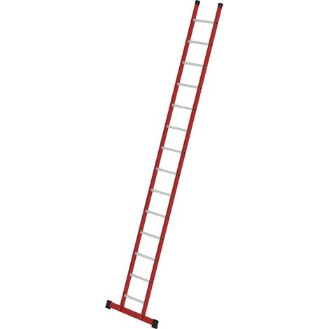 Günzburger Steigtechnik Echelle d'appui à échelons GFK/Alu avec traverse 14nombre de barreaux - 035314
