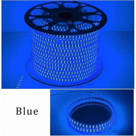 1 metro striscia LED 220V blu, impermeabile IP67, interno esterno