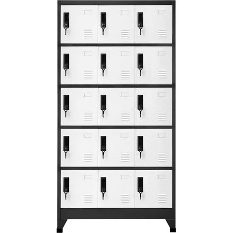 Maison Exclusive - Armadietto con Serratura Antracite e Bianco 90x40x180cm Acciaio (1/5)