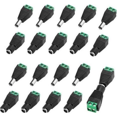 10 Paar 5,5 x 2,1 mm 12-V-DC-Stromverbinder (Stecker und Buchse), Schraubklemmenanschluss (1/5)