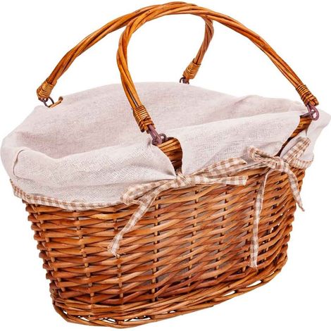 Cesta mimbre forrado 39x24x24/32h cm (1/5)