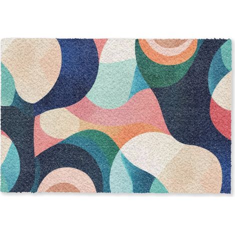 FELPUDO Abstracto - Azul - Rosa 60x40 cm (1/5)