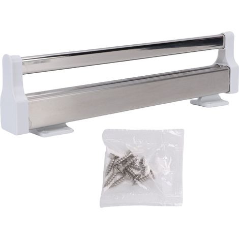 Tringle à vêtements coulissante pour penderie, barre réglable en acier inoxydable pour vêtements, manteaux, pantalons, 400 mm, 15,7 pouces, blanc F36L 40 cm / 15,7 pouces (1/5)