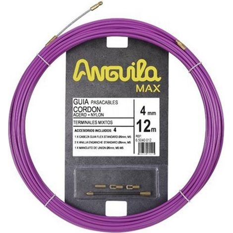 Passe-câble ANGUILA MAX 4mm acier/nylon 12m lilas