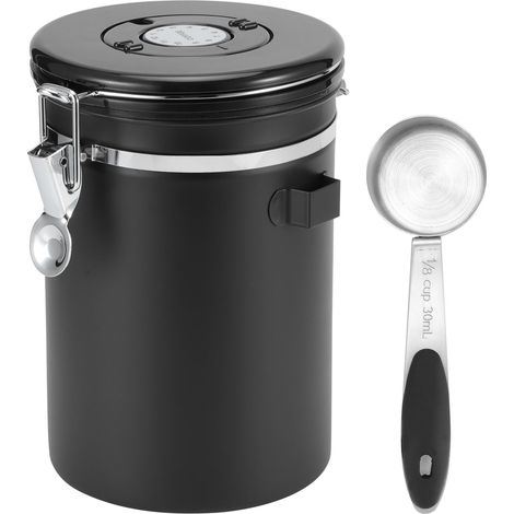 Boîte de Rangement Hermétique 1,8L en Acier Inoxydable 304 pour Café, Thé et Fruits Secs avec Cuillère (1/5)