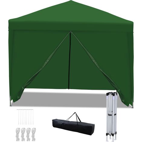 Randaco 3x3 m Faltpavillon wasserdicht – Pavillon faltbar mit Tragetasche, Gartenzelt & Partyzelt für Garten, Camping & Outdoor, Grün (1/5)