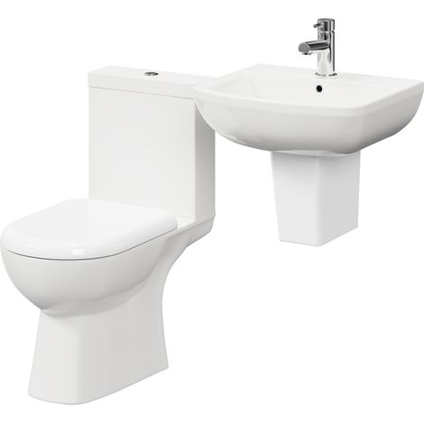 Ailsa 500mm Semi Pedestal Basin and Toilet Suite (1/5)