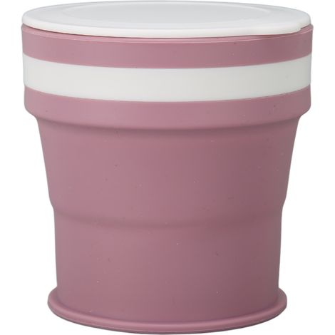 Tasse à café 350ml violette en silicone pliable, mini compacte pratique flexible, gobelet sportif léger pour voyage en famille. (1/5)