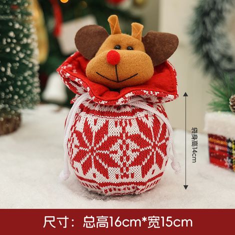 Weihnachtsapfeltasche, kreative Geschenktasche, große Geschenkverpackungstasche mit Cartoon-Motiv für Heiligabend, Tragetasche mit Kordelzug für den Kindergarten