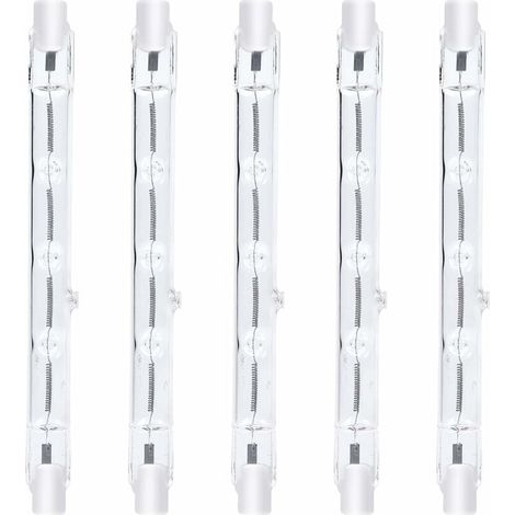 118 mm R7s Dimmbare Halogen-Stiftlampe 300 W Warmweiß 2800 K R7s Linear 3000 lm AC220-240 V J118 Linearer Halogen-Fluter für Landschaftsbeleuchtung, Sicherheit, Straßenbeleuchtung (5 Stück) [Energiekl