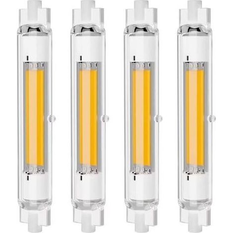 Lot de 4 Ampoules LED R7S 118mm 30W Dimmables, Blanc Chaud 3000K, Sans Scintillement (1/5)