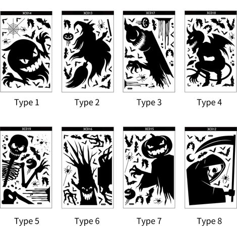 Autocollant de fenêtre effrayant, autocollant double face pour fenêtre, idéal pour Halloween, décoration et déguisement. (1/2)