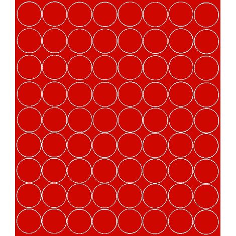 Adesivi circolari da 5 cm, 72 pezzi, pois rossi opachi