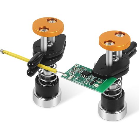 Toolour Troisième main ClampRex O1 pour Maker – Support d'aide à souder compact avec double bornes parallèles, pied magnétique réglable pour circuits imprimés, câbles fins et composants, pas de (1/5)