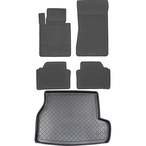 Set di tappetini in gomma per auto e tappetino per bagagliaio per BMW Serie 3 E46 Station Wagon dal 1998 al febbraio 2005.