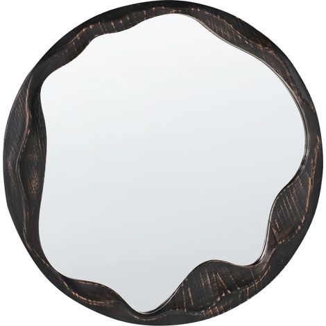 Wandspiegel LANGON 60 cm 60 cm Kiefernholz Dunkelbraun