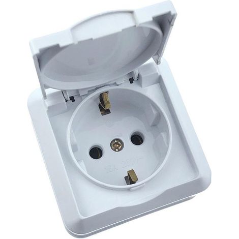 wasserdichte Wandsteckdose mit Abdeckung im europäischen Stil, 65 x 65 mm, 250 V/16 A, für den Außenbereich und Badezimmer