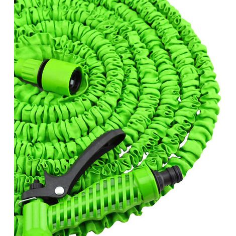 Tuyau d'arrosage extensible automatique 50FT (15M après remplissage) avec pistolet haute pression 7 fonctions pour lavage voiture et jardinage. (1/5)