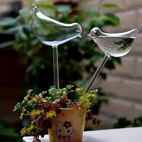 Arroseur Automatique Oiseau pour Plantes Système Goutte à Goutte pour Pots et Jardinage Intérieur PVC 6 Pièces (1/2)