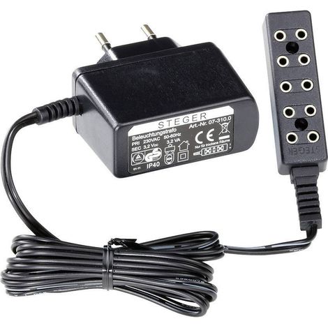 Transformateur pour tableau électrique 3-5V 2-4VA – Câble 2m – Adaptateur secteur pour 5 lampes LED – Kahlert Licht
