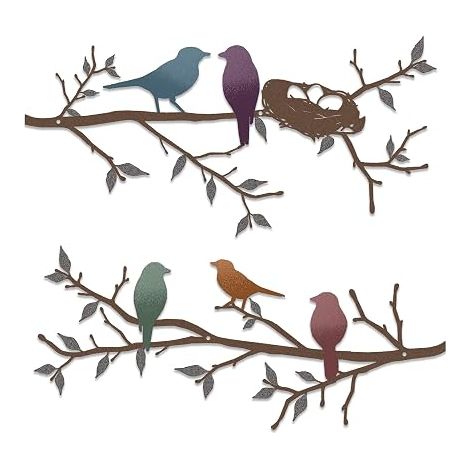 Metal Wall Decorations, Bird Decorations for Indoor or Outdoor Balcony-Garden (Black 16.9 inches x 7 inches) (1/5)