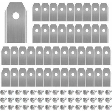 RHG 45 x Lames de Couteau en Titane pour Toutes Les Tondeuses Robotiques Husqvarn/Automower/ Yardforce/Gardena(3g-0.75mm) Avec 45 Vis, Lames de Rechange pour Modèles 105,310,315,320,420,430x,r40i (1/5)