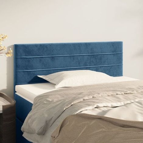 Tête de lit bleu foncé 90x5x78/88 cm Velours bleu (1/5)