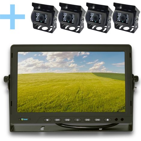 Kit telecamera per la visione posteriore con monitor AHD 10.1" Yatek + 4 telecamere 1080P per il parcheggio Yatek